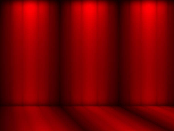 istock Elegant and beautiful studio background. Red and black background. Studio Room red background 1583877519