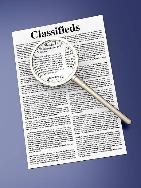 procurar o classifieds - for sale classified ad newspaper sale imagens e fotografias de stock