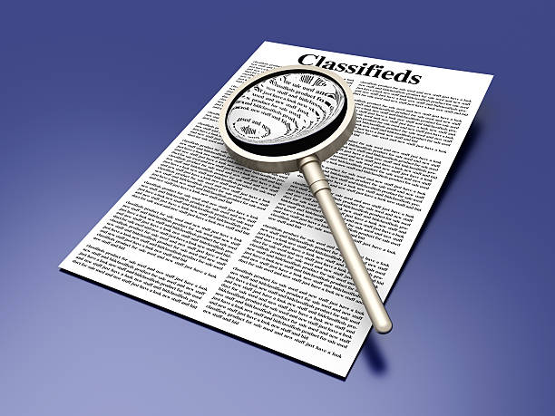 procurar o classifieds - for sale classified ad newspaper sale imagens e fotografias de stock