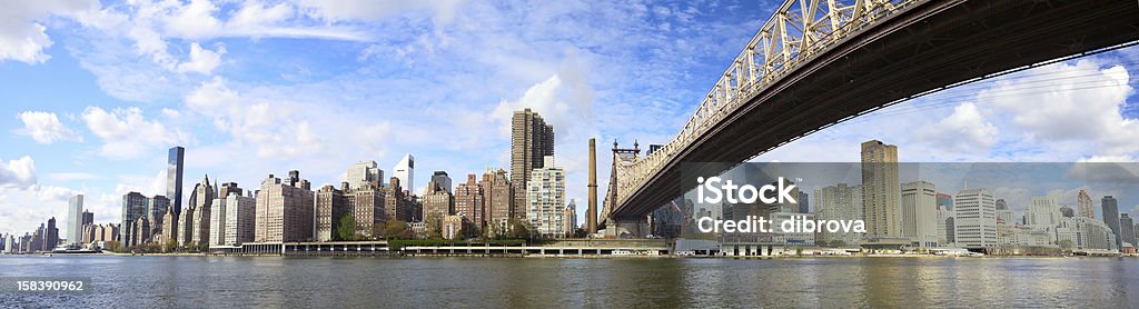 Queensboro Bridge panorama di New York - Foto stock royalty-free di Acqua