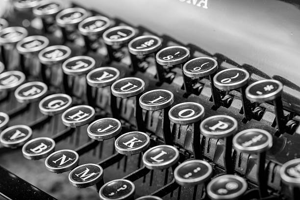 istock Vintage typewriter keys close up shot 158391160