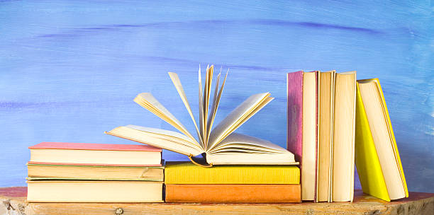 istock vintage books arrangement, education or knowledge concept 158394542