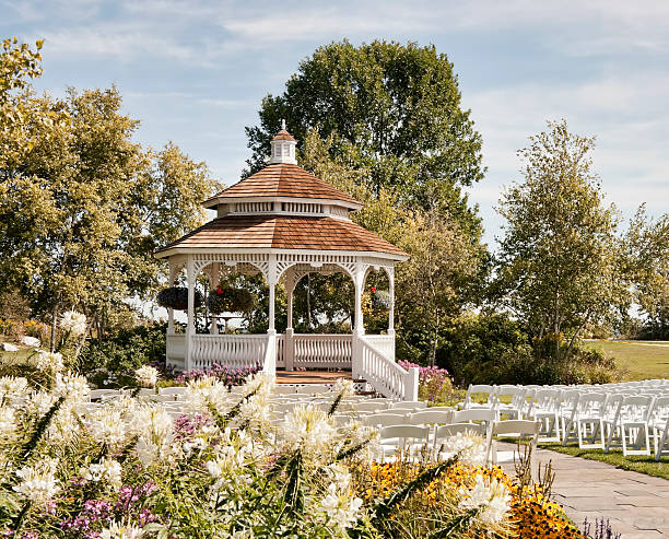istock Gazebo on Mackanac Island for Weddings. 158394543