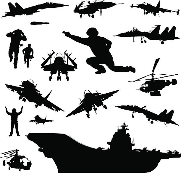 ilustraciones, imágenes clip art, dibujos animados e iconos de stock de juego de militar - portaaviones