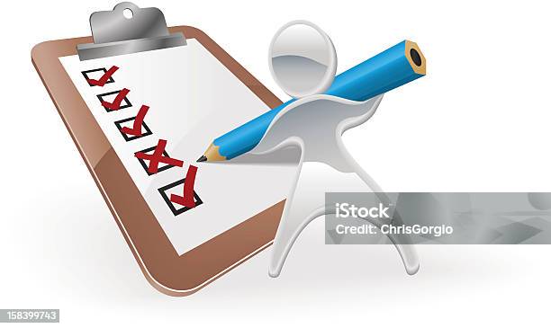 Metallic Mascot Survey Feedback Concept Stock Illustration - Download Image Now - Adult, Adults Only, Analyzing