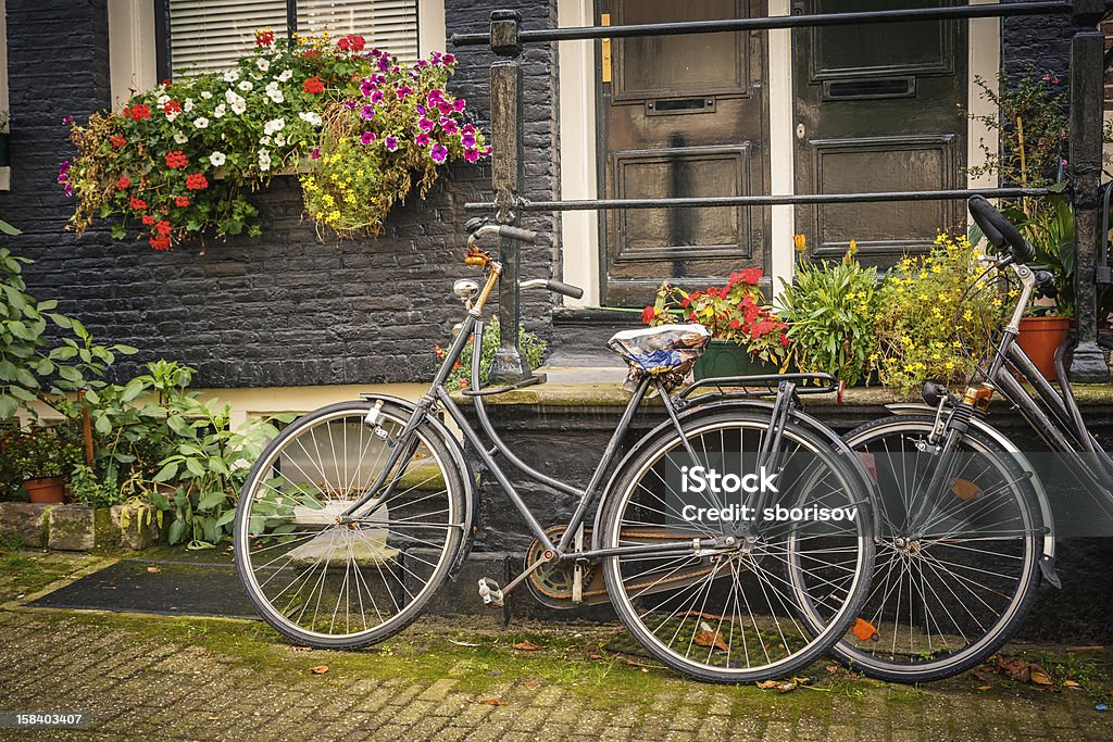Bicycles in Amsterdam Retro style bicycles in Amsterdam, Netherlands Amsterdam Stock Photo