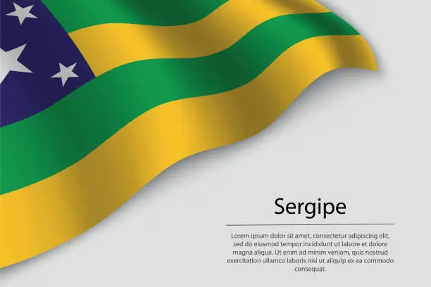 Vector illustration of Wave flag of Sergipe is a state of Brazi