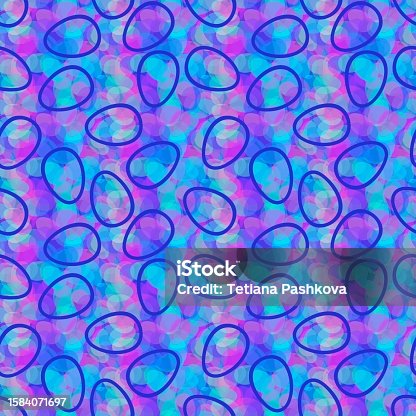 istock Cartoon Easter eggs seamless pattern for wrapping paper and fabrics and clothes print 1584071697