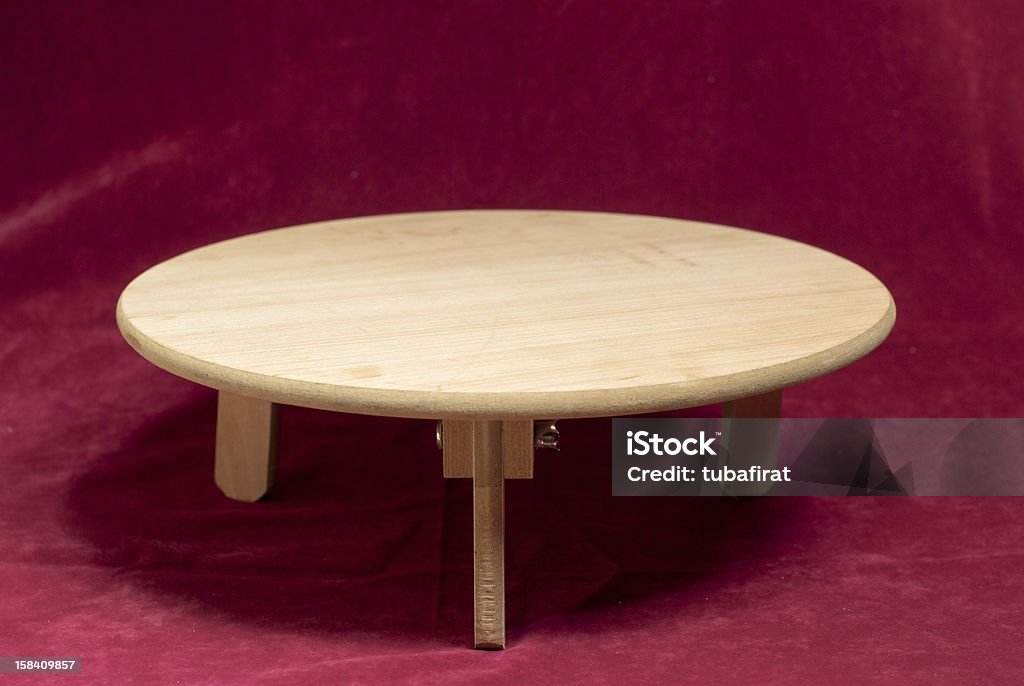 Wooden Table on Red Background Cutting Board Stock Photo