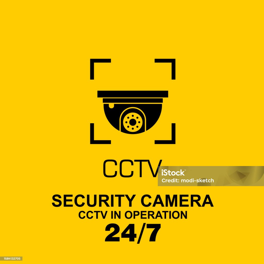 Security Camera In Operation Cctv Security Camera In Operation Sign Vector Stock Illustration ...
