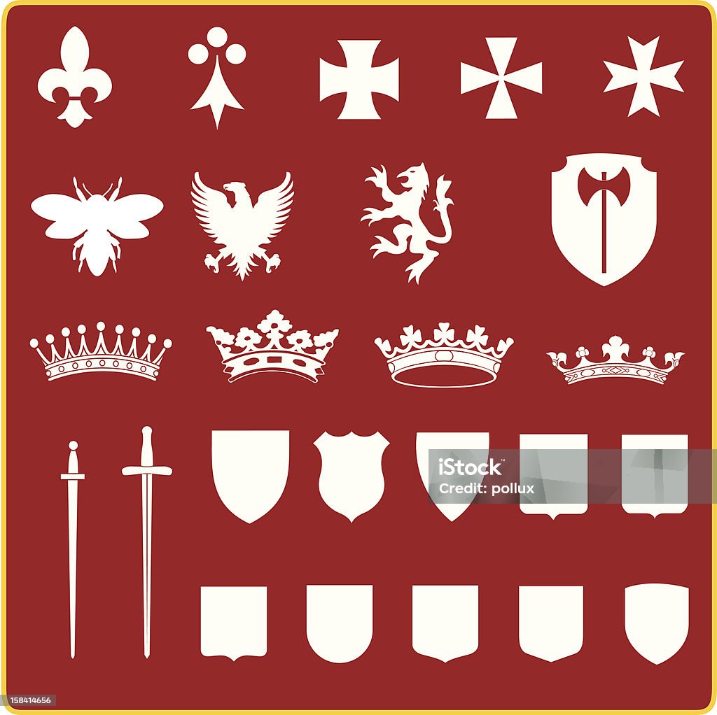 Heraldry set A vector symbols set with heraldry figures Coat Of Arms stock vector