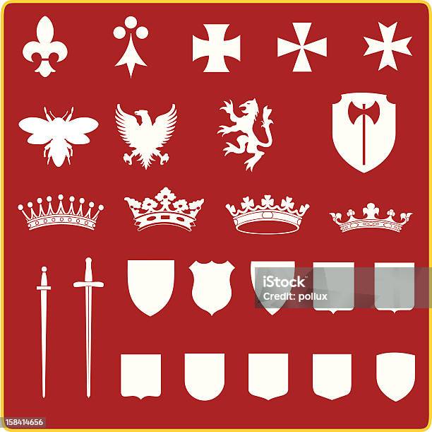 Heraldry Set Stock Illustration - Download Image Now - Coat Of Arms, Medieval, Religious Cross