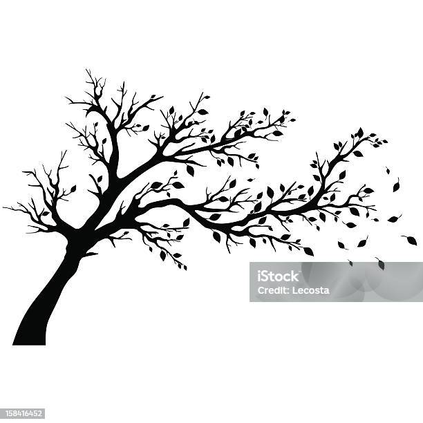 Tree Silhouettes Stock Illustration - Download Image Now - Black And White, Tree, Autumn