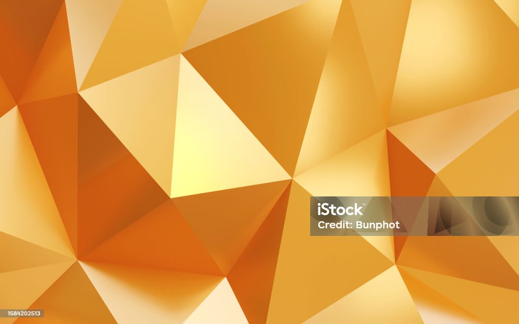 Poly Gold Color Abstract Geometric Gold Color Background Polygon Low Poly Pattern 3d ...