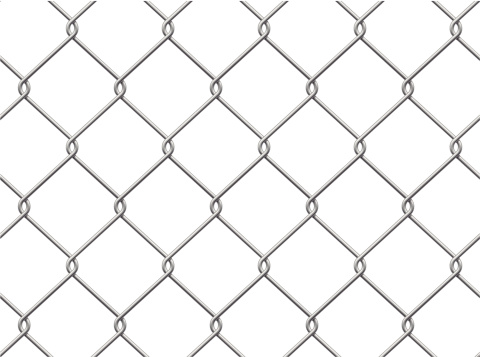 A Chainlink Fence isolated on white. Seamless Pattern.