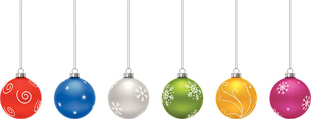 ilustrações, clipart, desenhos animados e ícones de conjunto de bolas de natal - pink christmas christmas ornament sphere