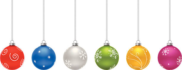 набор рождественских шариков - pink christmas christmas ornament sphere stock illustrations