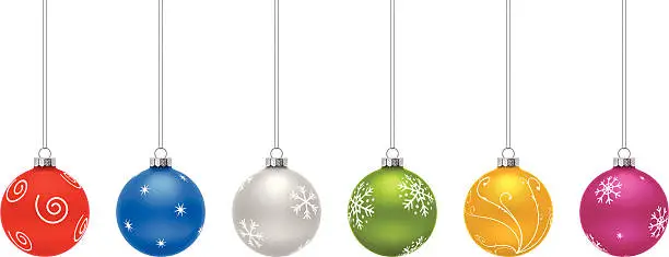 Vector illustration of Set of Christmas Balls