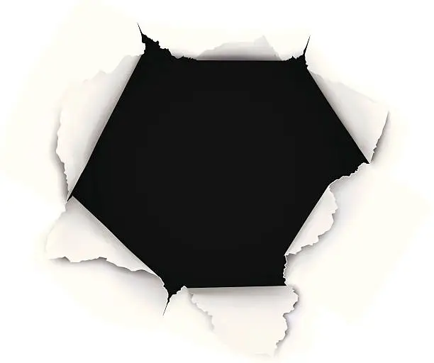 Vector illustration of Breakthrough Paper Hole