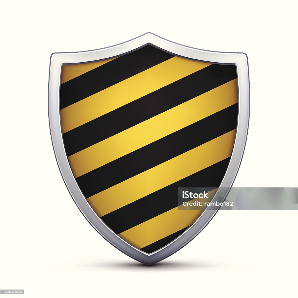 Escudo preto e amarelo - Vetor de Brasão de armas royalty-free