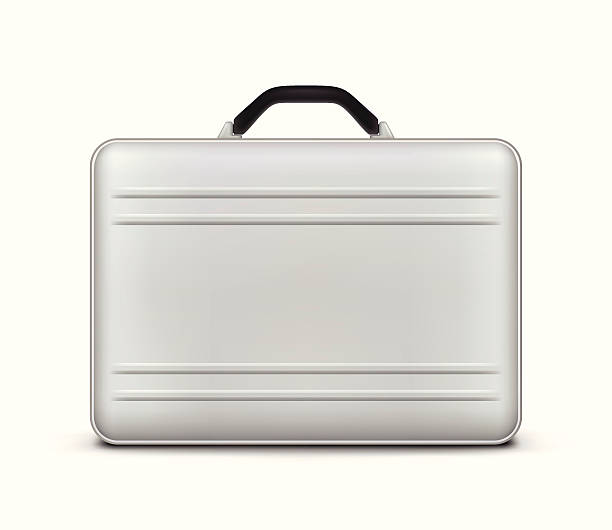 stockillustraties, clipart, cartoons en iconen met silver briefcase icon - attaché