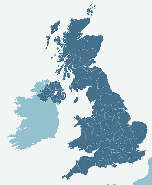 United Kingdom Very detailed United Kingdom map - easy to edit. regions stock illustrations