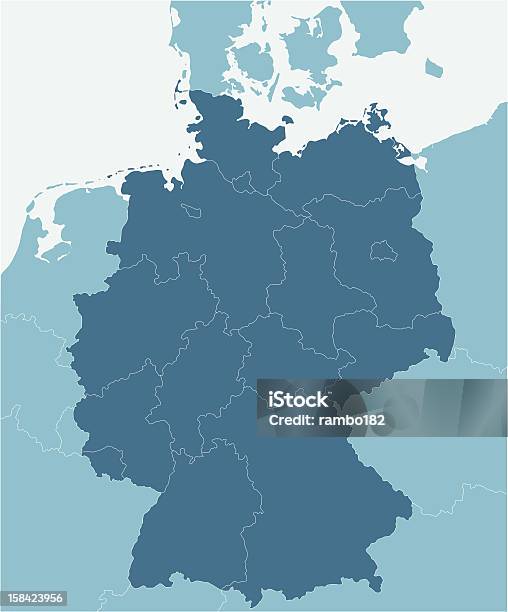 Ilustración de Alemania y más Vectores Libres de Derechos de Alemania - Alemania, Ilustración, Mapa