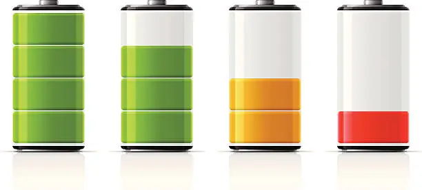 Vector illustration of Set of Batteries