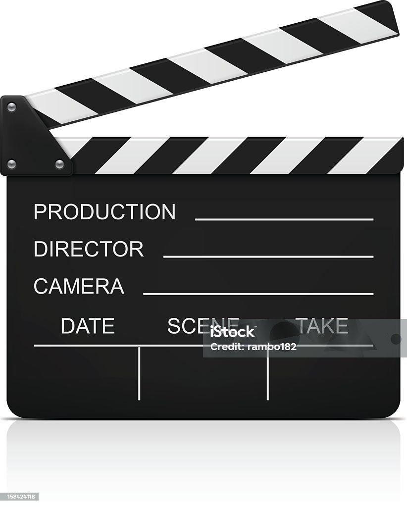 Filmmaker's clapboard against white background Clapboard on white background. Film Slate stock vector