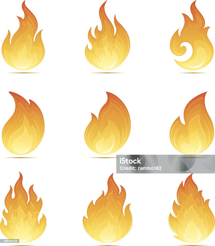 Icônes de flamme - clipart vectoriel de Abstrait libre de droits