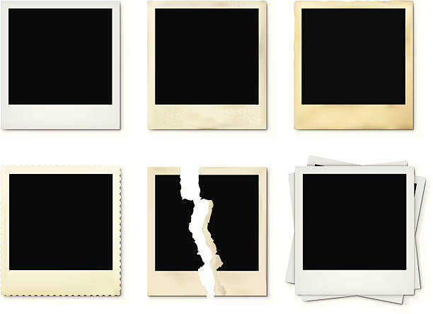 Photoframes Set of Photoframes on white background. torn photos stock illustrations