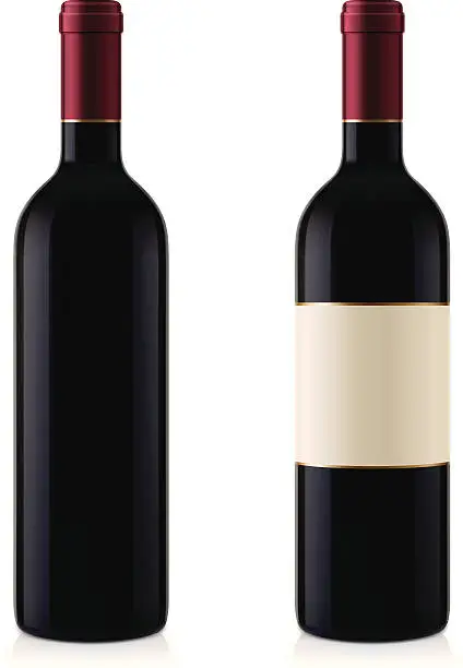 Vector illustration of Two Wine Bottles