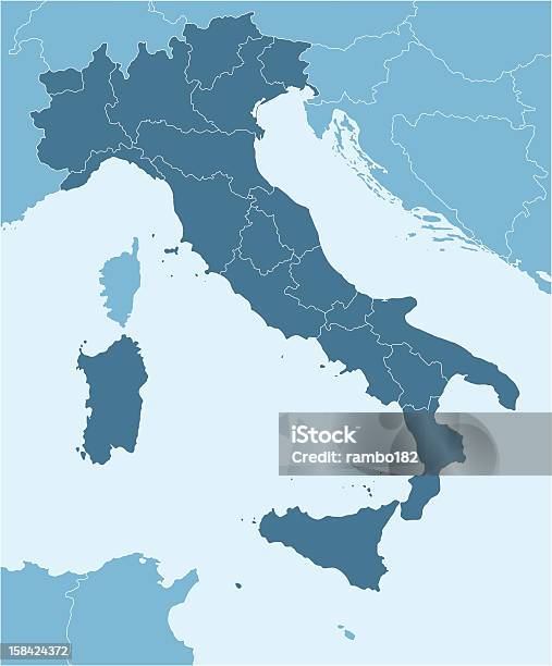 Ilustración de Italia y más Vectores Libres de Derechos de Italia - Italia, Mapa, Europa - Continente