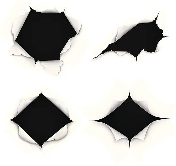 Vector illustration of Breakthrough Paper Holes