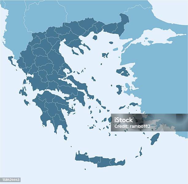 Griechenland Stock Vektor Art und mehr Bilder von Griechenland - Griechenland, Illustration, Karte - Navigationsinstrument