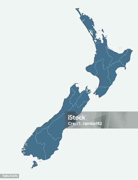 New Zeland - Immagini vettoriali stock e altre immagini di Nuova Zelanda - Nuova Zelanda, Carta geografica, Vettoriale