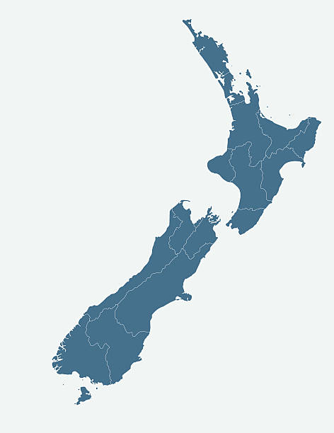 nowej zelandii - new zealand map cartography vector stock illustrations