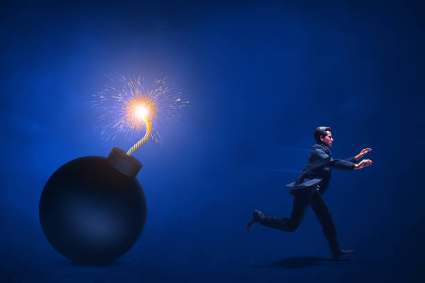 Business man escape 3d illustration