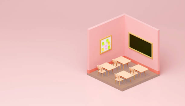 istock Back to school education background concept school accessories and items. 3D render illustration. 1584286220