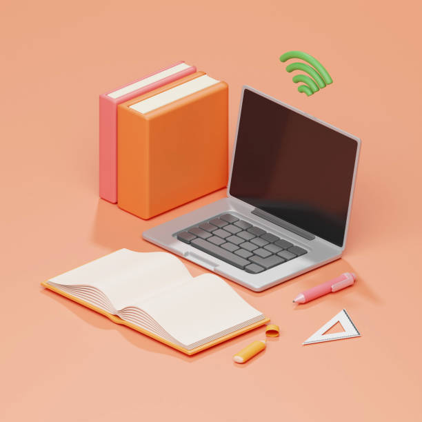istock Back to school education background concept school accessories and items. 3D render illustration. 1584292583