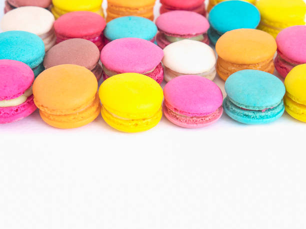 Colorful macaroon  on a white background