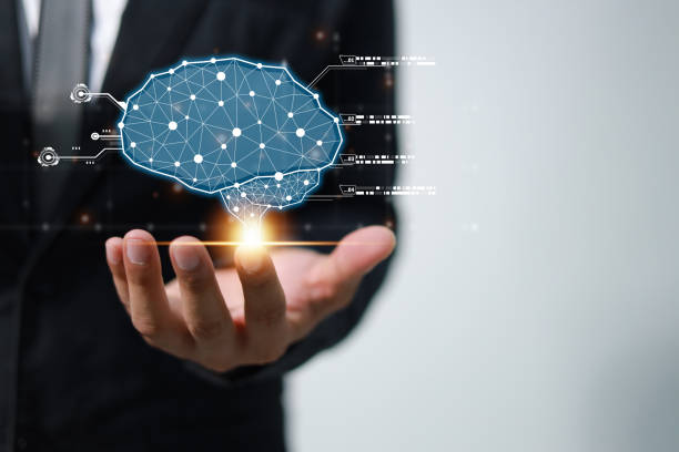 istock Brain of AI, Symbolic, Machine learning, artificial intelligence of futuristic technology. AI network of brain on business analysis, innovative and business growth development. 1584300580