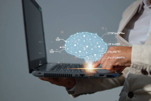 istock Brain of AI, Symbolic, Machine learning, artificial intelligence of futuristic technology. AI network of brain on business analysis, innovative and business growth development. 1584301085