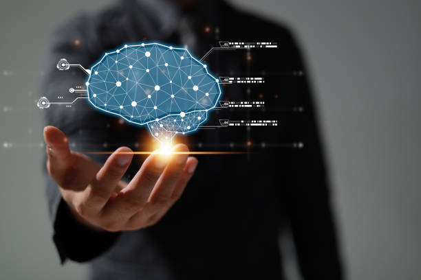 istock Brain of AI, Symbolic, Machine learning, artificial intelligence of futuristic technology. AI network of brain on business analysis, innovative and business growth development. 1584301089