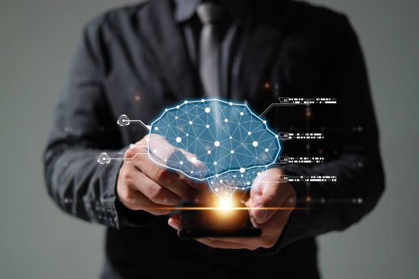 istock Brain of AI, Symbolic, Machine learning, artificial intelligence of futuristic technology. AI network of brain on business analysis, innovative and business growth development. 1584301098