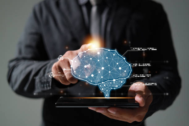 istock Brain of AI, Symbolic, Machine learning, artificial intelligence of futuristic technology. AI network of brain on business analysis, innovative and business growth development. 1584301103