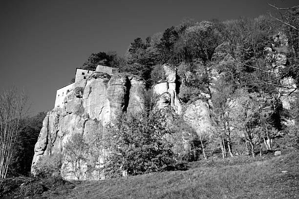 The Famous Franciscan Sanctuary of La Verna. Tuscany. Italy. High contrast image.\u2028http://www.massimomerlini.it/is/tuscany.jpg\u2028http://www.massimomerlini.it/is/black&white.jpg