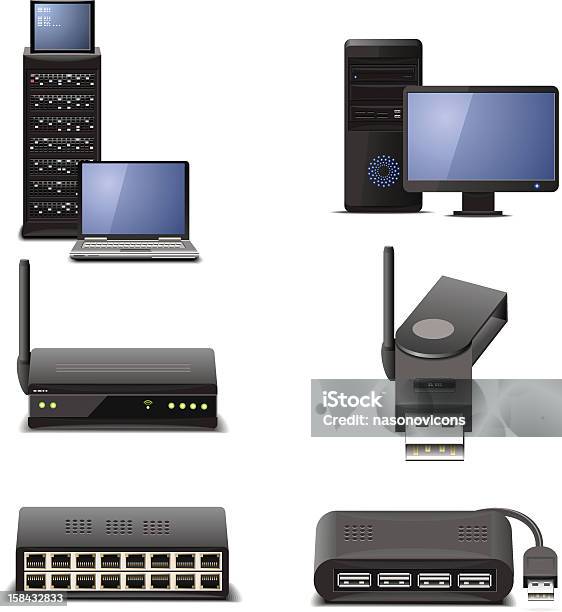 네트워크 하드웨어 0명에 대한 스톡 벡터 아트 및 기타 이미지 - 0명, DSL, USB 케이블