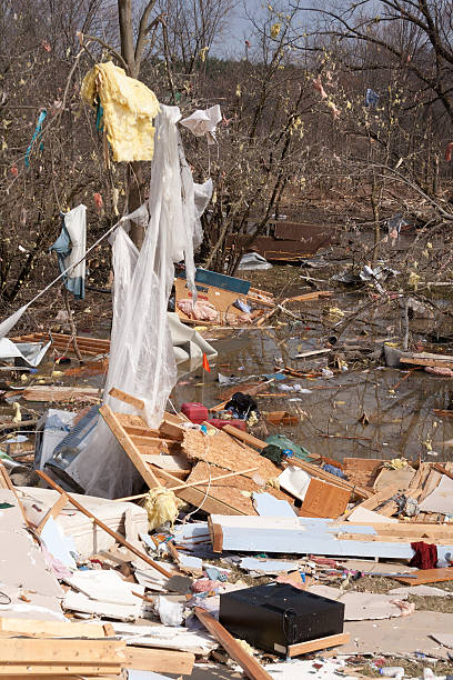 istock Debris From a Home Damaged by an F2 Tornado. 158433358