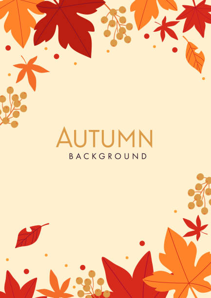 단풍과 견과류로 디자인된 배경 소재 - chestnut pumpkin leaf autumn stock illustrations